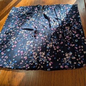 Lane Bryant Floral Print Capris - Black and Purple